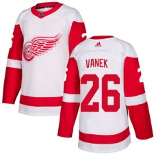 Men Adidas Detroit Red Wings #26 Thomas Vanek Authentic White Away NHL Jersey