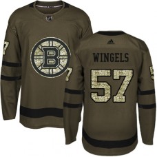 Men Adidas Boston Bruins #57 Tommy Wingels Authentic Green Salute to Service NHL Jersey