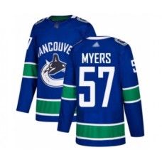 Men Vancouver Canucks #57 Tyler Myers Authentic Blue Home Hockey Stitched Jersey