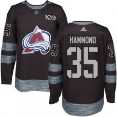 Men Adidas Colorado Avalanche #35 Andrew Hammond Authentic Black 1917-2017 100th Anniversary NHL Jersey