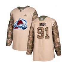 Men Colorado Avalanche #91 Nazem Kadri Authentic Camo Veterans Day Practice Hockey Stitched Jersey