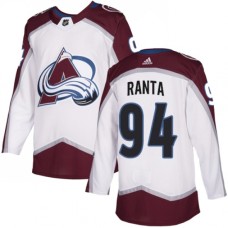 Men Adidas Colorado Avalanche #94 Sampo Ranta Authentic White Away NHL Jersey