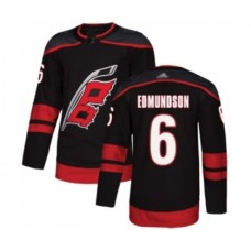 Men Carolina Hurricanes #6 Joel Edmundson Authentic Black Alternate Hockey Stitched Jersey