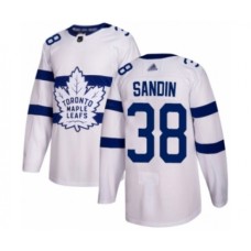 Men Toronto Maple Leafs #38 Rasmus Sandin Authentic White 2018 Stadium Series Hockey Stitched Jersey