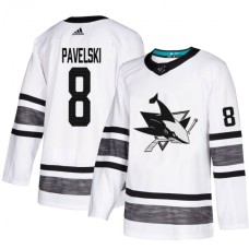 Men Adidas San Jose Sharks #8 Joe Pavelski White 2019 All-Star Game Parley Authentic Stitched NHL Jersey