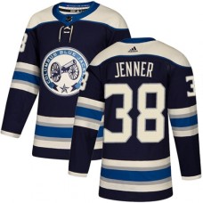 Men Adidas Columbus Blue Jackets #38 Boone Jenner Authentic Navy Blue Alternate NHL Jersey