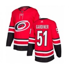 Men Carolina Hurricanes #51 Jake Gardiner Authentic Red Home Hockey Stitched Jersey