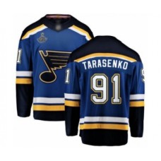 Men St. Louis Blues #91 Vladimir Tarasenko Fanatics Branded Royal Blue Home Breakaway 2019 Stanley Cup Champions Hockey Jersey