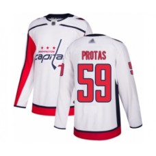 Men Washington Capitals #59 Aliaksei Protas Authentic White Away Hockey Stitched Jersey