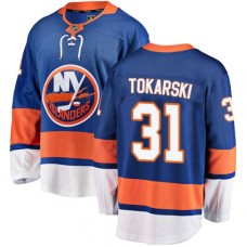 Men New York Islanders #31 Dustin Tokarski Fanatics Branded Royal Blue Home Breakaway NHL Jersey