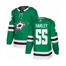 Men Dallas Stars #55 Thomas Harley Authentic Green Home Hockey Stitched Jersey