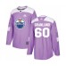 Men Edmonton Oilers #60 Markus Granlund Authentic Purple Fights Cancer Practice Hockey Stitched Jersey