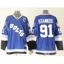 Men Tampa Bay Lightning #91 Steven Stamkos Blue Third Stitched NHL Jersey