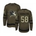 Men San Jose Sharks #58 Dillon Hamaliuk Authentic Green Salute to Service Hockey Stitched Jersey