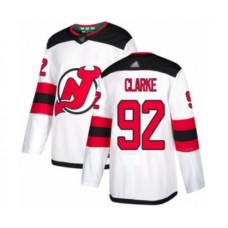 Men New Stitched Jersey Devils #92 Graeme Clarke Authentic White Away Hockey Stitched Jersey