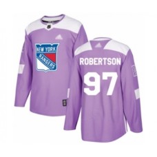 Men New York Rangers #97 Matthew Robertson Authentic Purple Fights Cancer Practice Hockey Stitched Jersey