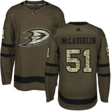 Men Adidas Anaheim Ducks #51 Blake McLaughlin Authentic Green Salute to Service NHL Jersey