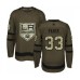 Men Los Angeles Kings #33 Lukas Parik Authentic Green Salute to Service Hockey Stitched Jersey