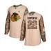 Men Chicago Blackhawks #22 Ryan Carpenter Authentic Camo Veterans Day Practice Hockey Stitched Jersey