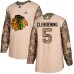 Men Adidas Chicago Blackhawks #5 Adam Clendening Authentic Camo Veterans Day Practice NHL Jersey