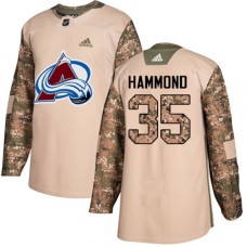 Men Adidas Colorado Avalanche #35 Andrew Hammond Authentic Camo Veterans Day Practice NHL Jersey