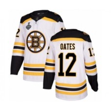 Men Boston Bruins #12 Adam Oates Authentic White Away 2019 Stanley Cup Final Bound Hockey Jersey