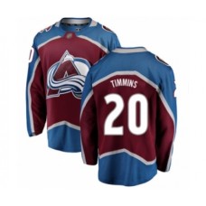 Men Colorado Avalanche #20 Conor Timmins Authentic Maroon Home Fanatics Branded Breakaway Hockey Stitched Jersey