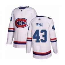 Men Montreal Canadiens #43 Jordan Weal Authentic White 2017 100 Classic Hockey Stitched Jersey