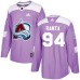 Men Adidas Colorado Avalanche #94 Sampo Ranta Authentic Purple Fights Cancer Practice NHL Jersey