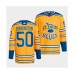 Men St. Louis Blues #50 Jordan Binnington Yellow 2022-23 Reverse Retro Stitched Jersey