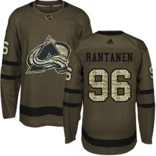 Men Adidas Colorado Avalanche #96 Mikko Rantanen Authentic Green Salute to Service NHL Jersey