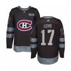 Men Vancouver Canucks #17 Josh Leivo Authentic Black 1917-2017 100th Anniversary Hockey Stitched Jersey