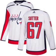 Men Adidas Washington Capitals #67 Riley Sutter Authentic White Away NHL Jersey