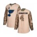 Men St. Louis Blues #4 Carl Gunnarsson Authentic Camo Veterans Day Practice 2019 Stanley Cup Final Bound Hockey Jersey