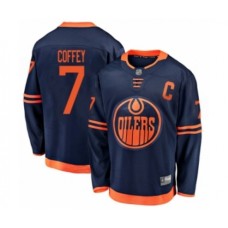 Men Edmonton Oilers #7 Paul Coffey Authentic Navy Blue Alternate Fanatics Branded Breakaway Hockey Stitched Jersey