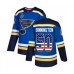 Men St. Louis Blues #50 Jordan Binnington Authentic Blue USA Flag Fashion 2019 Stanley Cup Final Bound Hockey Jersey