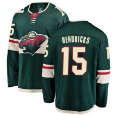 Men Minnesota Wild #15 Matt Hendricks Authentic Green Home Fanatics Branded Breakaway NHL Jersey