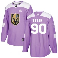 Men Adidas Vegas Golden Knights #90 Tomas Tatar Authentic Purple Fights Cancer Practice NHL Jersey