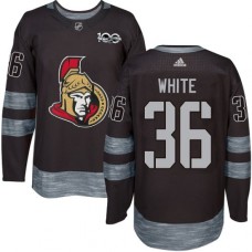 Men Adidas Ottawa Senators #36 Colin White Black 1917-2017 100th Anniversary Stitched NHL Jersey