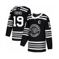 Men Chicago Blackhawks #19 Jonathan Toews Authentic Black Alternate Hockey Stitched Jersey