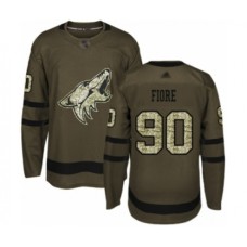 Men Arizona Coyotes #90 Giovanni Fiore Authentic Green Salute to Service Hockey Stitched Jersey