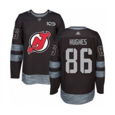 Men New Stitched Jersey Devils #86 Jack Hughes Authentic Black 1917-2017 100th Anniversary Hockey Stitched Jersey