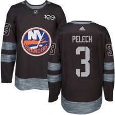 Men Adidas New York Islanders #3 Adam Pelech Authentic Black 1917-2017 100th Anniversary NHL Jersey