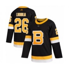 Men Boston Bruins #26 Par Lindholm Authentic Black Alternate Hockey Stitched Jersey