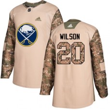 Men Adidas Buffalo Sabres #20 Scott Wilson Authentic Camo Veterans Day Practice NHL Jersey