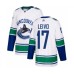 Men Vancouver Canucks #17 Josh Leivo Authentic White Away Hockey Stitched Jersey