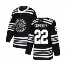 Men Chicago Blackhawks #22 Ryan Carpenter Authentic Black 2019 Winter Classic Hockey Stitched Jersey