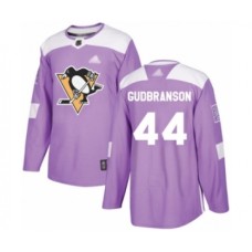 Men Pittsburgh Penguins #44 Erik Gudbranson Authentic Purple Fights Cancer Practice Hockey Stitched Jersey