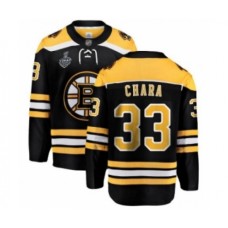 Men Boston Bruins #33 Zdeno Chara Authentic Black Home Fanatics Branded Breakaway 2019 Stanley Cup Final Bound Hockey Jersey