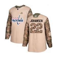 Men Washington Capitals #22 Lucas Johansen Authentic Camo Veterans Day Practice Hockey Stitched Jersey